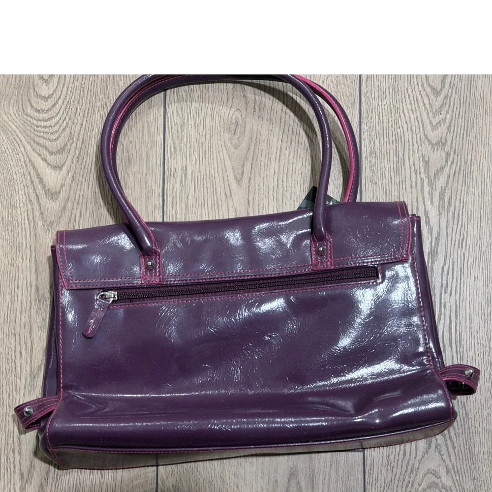 XOXO Handbag Purple Pink Patent Leather Tote Bag Purse Silver NEW Y2K Vintage